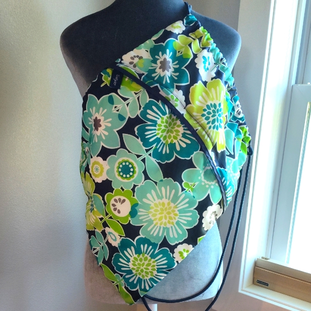 3/$20 ⌚🏷️💰 Blue Green Floral Sling Drawstring Bag, Thirty One